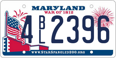 MD license plate 4BL2396