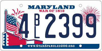 MD license plate 4BL2399