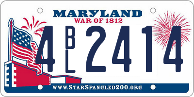 MD license plate 4BL2414