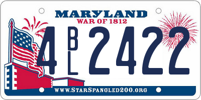 MD license plate 4BL2422