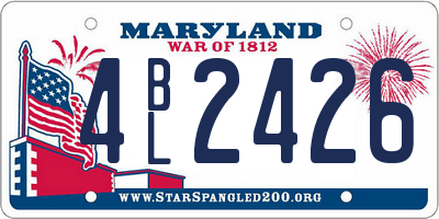 MD license plate 4BL2426