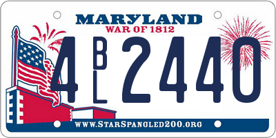 MD license plate 4BL2440