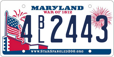 MD license plate 4BL2443
