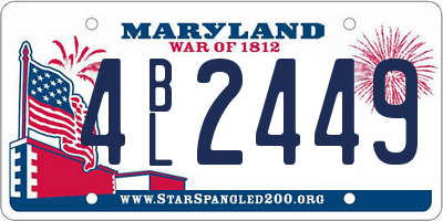 MD license plate 4BL2449