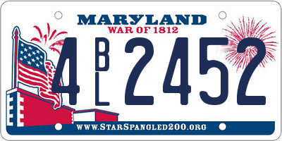 MD license plate 4BL2452