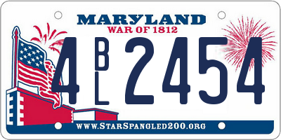 MD license plate 4BL2454