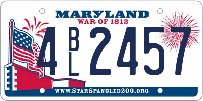 MD license plate 4BL2457
