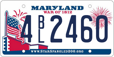 MD license plate 4BL2460