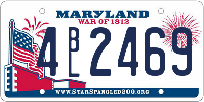 MD license plate 4BL2469