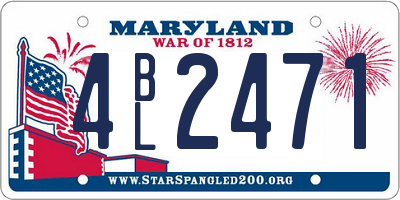 MD license plate 4BL2471