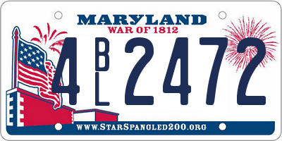 MD license plate 4BL2472