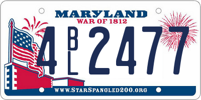 MD license plate 4BL2477