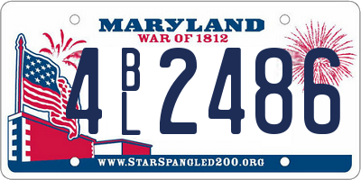 MD license plate 4BL2486