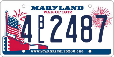 MD license plate 4BL2487