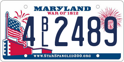 MD license plate 4BL2489