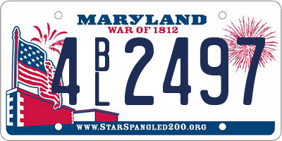 MD license plate 4BL2497