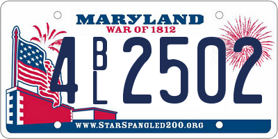MD license plate 4BL2502