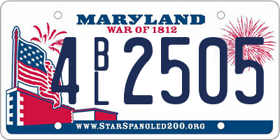 MD license plate 4BL2505