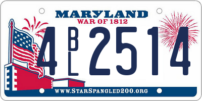 MD license plate 4BL2514