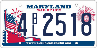 MD license plate 4BL2518
