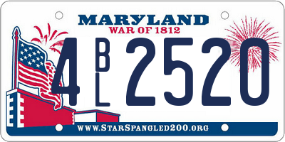 MD license plate 4BL2520