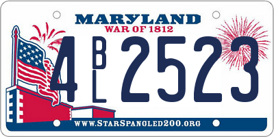 MD license plate 4BL2523