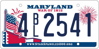 MD license plate 4BL2541