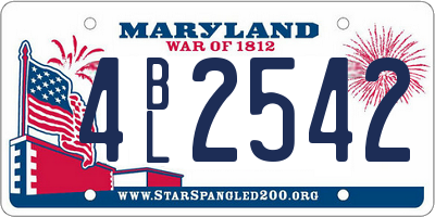 MD license plate 4BL2542