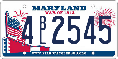 MD license plate 4BL2545