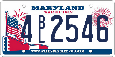 MD license plate 4BL2546