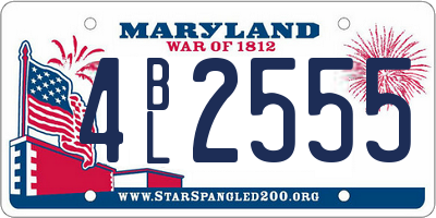 MD license plate 4BL2555