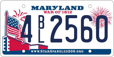 MD license plate 4BL2560