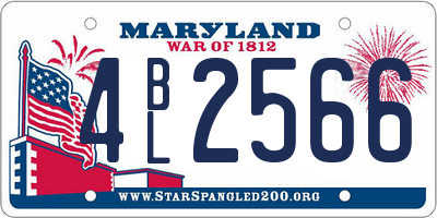 MD license plate 4BL2566