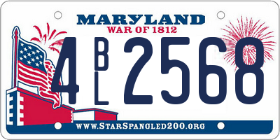 MD license plate 4BL2568