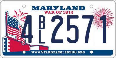 MD license plate 4BL2571