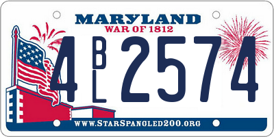 MD license plate 4BL2574
