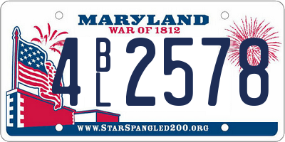 MD license plate 4BL2578