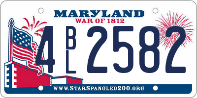 MD license plate 4BL2582
