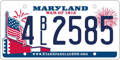 MD license plate 4BL2585