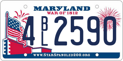 MD license plate 4BL2590