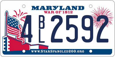 MD license plate 4BL2592