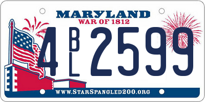 MD license plate 4BL2599
