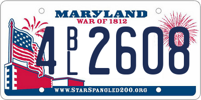 MD license plate 4BL2608