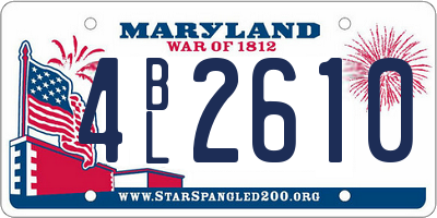 MD license plate 4BL2610