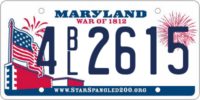 MD license plate 4BL2615