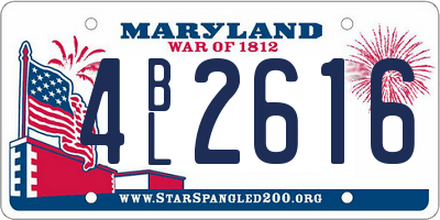 MD license plate 4BL2616