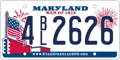 MD license plate 4BL2626