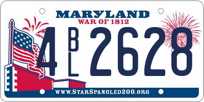 MD license plate 4BL2628