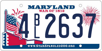 MD license plate 4BL2637