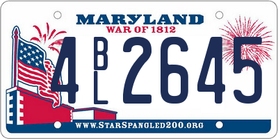 MD license plate 4BL2645